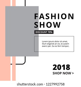 Modern promotion square web banner for social media mobile apps