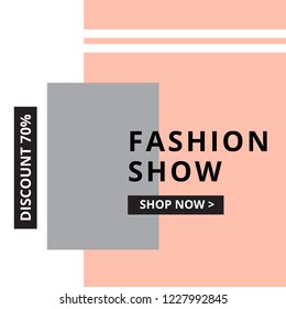 Modern promotion square web banner for social media mobile apps