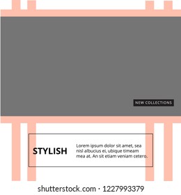 Modern promotion square web banner for social media mobile apps