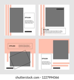 Modern promotion square web banner for social media mobile apps. Elegant sale and discount promo backgrounds with abstract pattern. Email ad newsletter layouts.