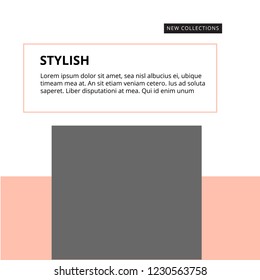 Modern promotion square web banner for social media mobile apps. Elegant sale and discount promo backgrounds with abstract pattern. Email ad newsletter layouts.