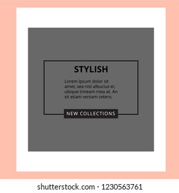Modern promotion square web banner for social media mobile apps. Elegant sale and discount promo backgrounds with abstract pattern. Email ad newsletter layouts.