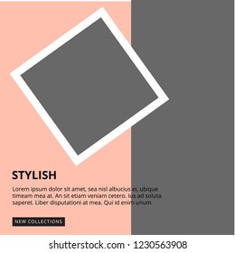 Modern promotion square web banner for social media mobile apps. Elegant sale and discount promo backgrounds with abstract pattern. Email ad newsletter layouts.