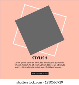 Modern promotion square web banner for social media mobile apps. Elegant sale and discount promo backgrounds with abstract pattern. Email ad newsletter layouts.