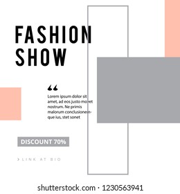 Modern promotion square web banner for social media mobile apps. Elegant sale and discount promo backgrounds with abstract pattern. Email ad newsletter layouts.
