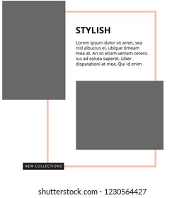 Modern promotion square web banner for social media mobile apps. Elegant sale and discount promo backgrounds with abstract pattern. Email ad newsletter layouts.