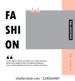 Modern promotion square web banner for social media mobile apps. Elegant sale and discount promo backgrounds with abstract pattern. Email ad newsletter layouts.