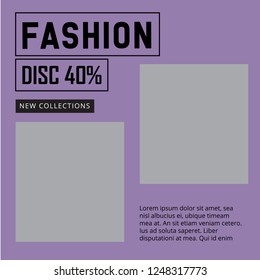 Modern promotion square web banner for social media mobile apps