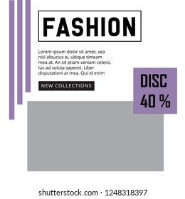 Modern promotion square web banner for social media mobile apps
