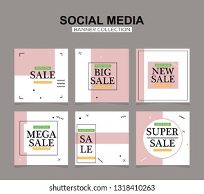 Modern promotion square web banner for social media mobile apps. Elegant sale and discount promo backgrounds with abstract pattern.