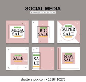 Modern promotion square web banner for social media mobile apps. Elegant sale and discount promo backgrounds with abstract pattern.