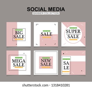 Modern promotion square web banner for social media mobile apps. Elegant sale and discount promo backgrounds with abstract pattern.