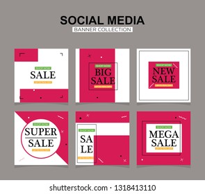 Modern promotion square web banner for social media mobile apps. Elegant sale and discount promo backgrounds with abstract pattern.
