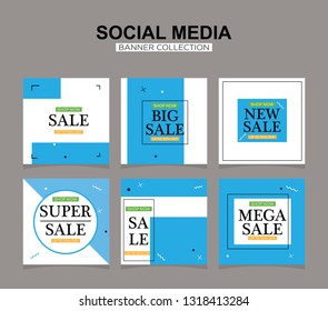 Modern promotion square web banner for social media mobile apps. Elegant sale and discount promo backgrounds with abstract pattern.