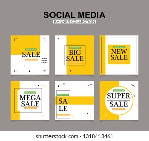 Modern promotion square web banner for social media mobile apps. Elegant sale and discount promo backgrounds with abstract pattern.