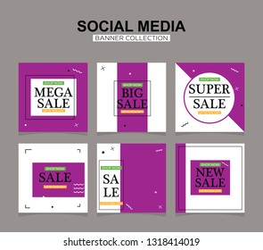 Modern promotion square web banner for social media mobile apps. Elegant sale and discount promo backgrounds with abstract pattern.