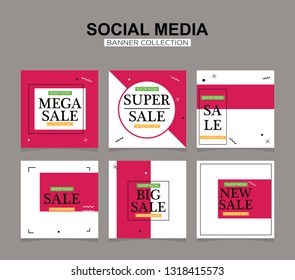 Modern promotion square web banner for social media mobile apps. Elegant sale and discount promo backgrounds with abstract pattern.