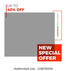Modern promotion square web banner for social media mobile apps