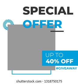 Modern promotion square web banner for social media mobile apps