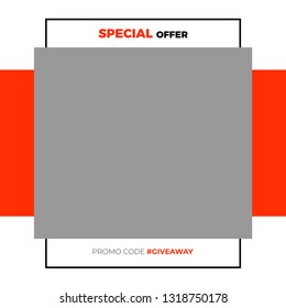 Modern promotion square web banner for social media mobile apps