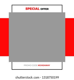 Modern promotion square web banner for social media mobile apps