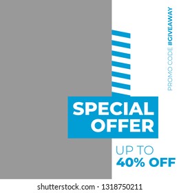 Modern promotion square web banner for social media mobile apps