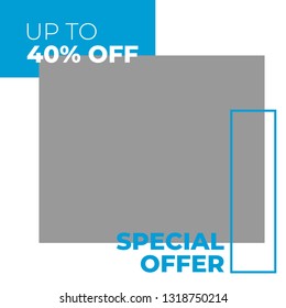 Modern promotion square web banner for social media mobile apps
