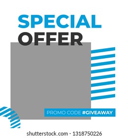 Modern promotion square web banner for social media mobile apps