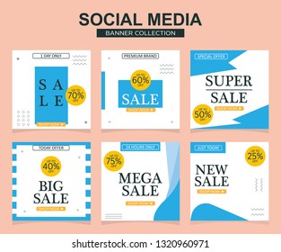 Modern promotion square web banner for social media mobile apps. Elegant sale and discount promo backgrounds with abstract pattern.