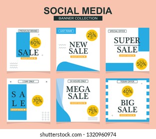 Modern promotion square web banner for social media mobile apps. Elegant sale and discount promo backgrounds with abstract pattern.