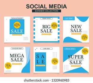 Modern promotion square web banner for social media mobile apps. Elegant sale and discount promo backgrounds with abstract pattern.