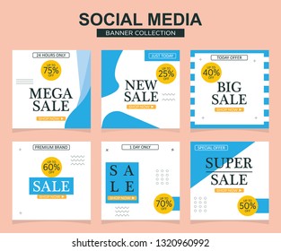 Modern promotion square web banner for social media mobile apps. Elegant sale and discount promo backgrounds with abstract pattern.