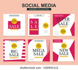 Modern promotion square web banner for social media mobile apps. Elegant sale and discount promo backgrounds with abstract pattern.
