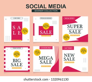 Modern promotion square web banner for social media mobile apps. Elegant sale and discount promo backgrounds with abstract pattern.