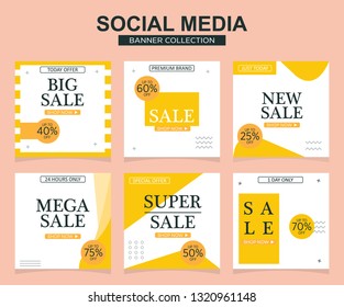 Modern promotion square web banner for social media mobile apps. Elegant sale and discount promo backgrounds with abstract pattern.