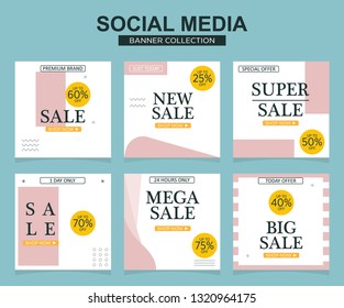 Modern promotion square web banner for social media mobile apps. Elegant sale and discount promo backgrounds with abstract pattern.