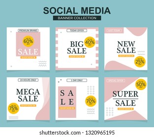 Modern promotion square web banner for social media mobile apps. Elegant sale and discount promo backgrounds with abstract pattern.