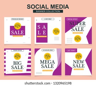 Modern promotion square web banner for social media mobile apps. Elegant sale and discount promo backgrounds with abstract pattern.