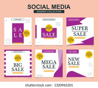 Modern promotion square web banner for social media mobile apps. Elegant sale and discount promo backgrounds with abstract pattern.