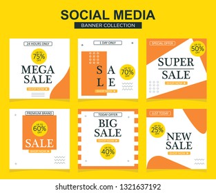 Modern promotion square web banner for social media mobile apps. Elegant sale and discount promo backgrounds with abstract pattern.