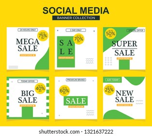 Modern promotion square web banner for social media mobile apps. Elegant sale and discount promo backgrounds with abstract pattern.