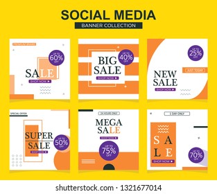 Modern promotion square web banner for social media mobile apps. Elegant sale and discount promo backgrounds with abstract pattern.