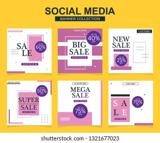 Modern promotion square web banner for social media mobile apps. Elegant sale and discount promo backgrounds with abstract pattern.
