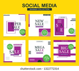 Modern promotion square web banner for social media. modern banner designs.