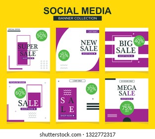 Modern promotion square web banner for social media. modern banner designs.
