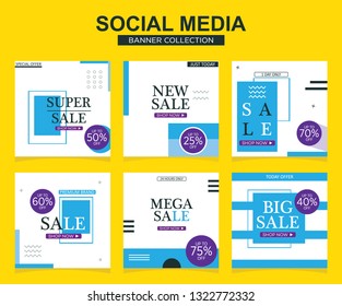 Modern promotion square web banner for social media. modern banner designs.
