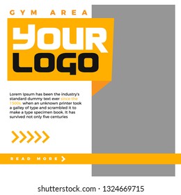 Modern promotion square web banner for social media mobile apps
