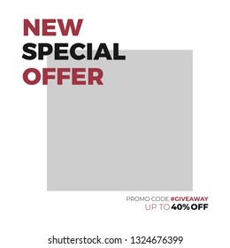 Modern promotion square web banner for social media mobile apps