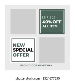 Modern promotion square web banner for social media mobile apps