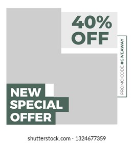 Modern promotion square web banner for social media mobile apps